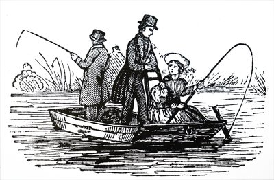A Group of Young People Fishing by Unbekannt