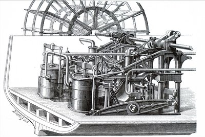 A slide-lever engine by Unbekannt