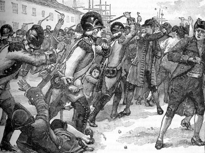 Affray Between Soldiers and Rope-Makers, Boston by Unbekannter Künstler