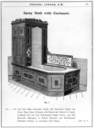 Spray bath with cabinet by Unbekannt