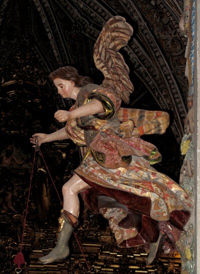 Bouncing Angel - Baroque sculpture by Unbekannter Künstler