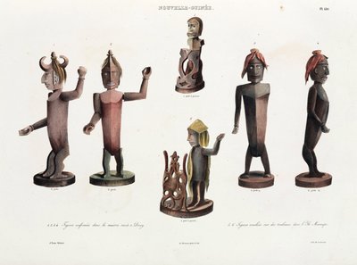 Carved Wooden Figures, New Guinea by Unbekannt