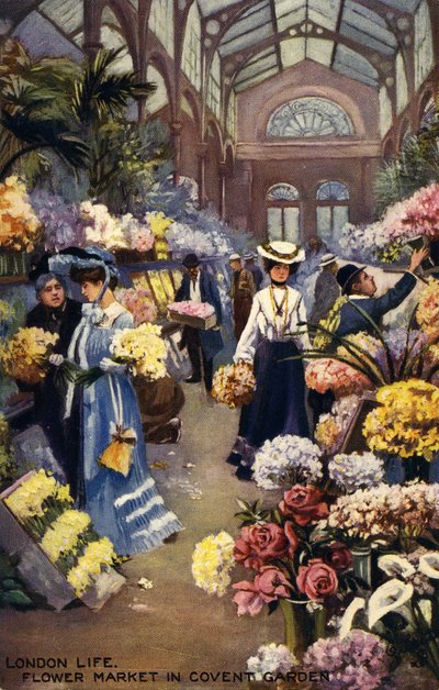 Covent Garden flower market by Unbekannter Künstler