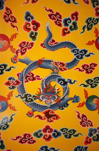 Dragon Wall Painting, Kopan Monastery, Kathmandu, Nepal by Unbekannt