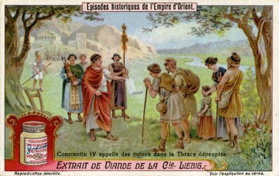 Emperor Constantine IV and settlers by Unbekannt