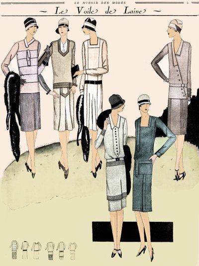 Fashion dresses in spring 1928 by Unbekannter Künstler