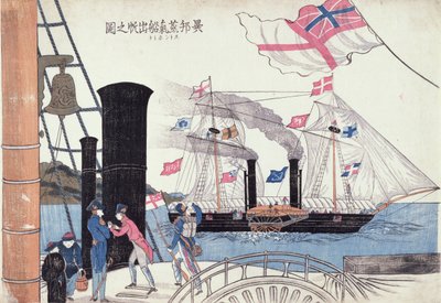 Foreign steamships, Nagasaki, Japanese by Unbekannter Künstler