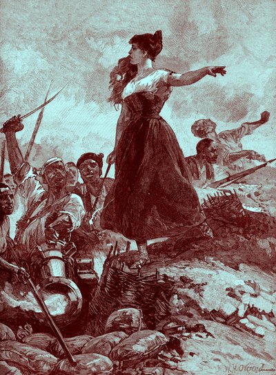 Heroism of the Maid of Saragossa, Spain by Unbekannter Künstler