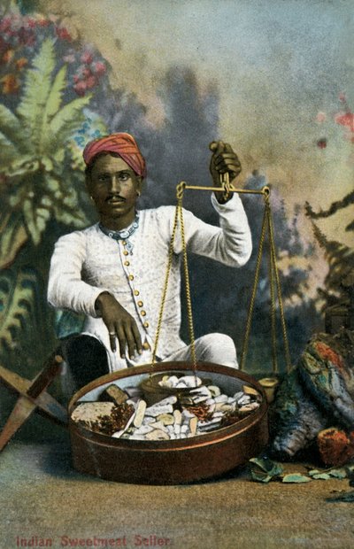 Indian Sweetmeat Seller by Unbekannter Künstler