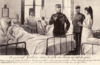 Joseph Gallieni Visiting the Wounded by Unbekannter Künstler