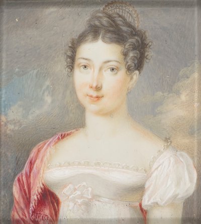 Young Lady in a White Empire Dress by Unbekannter Künstler