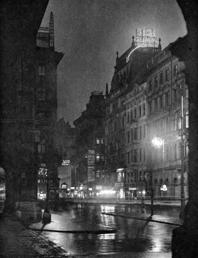 Kärntnerstraße at night, Vienna by Unbekannter Künstler