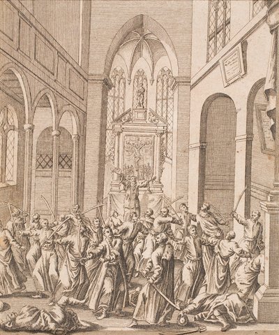 Battle Scene in a Church by Unbekannter Künstler
