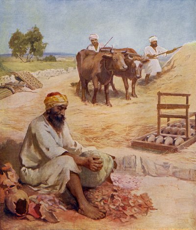 Making cement by Unbekannter Künstler