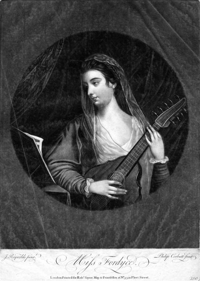 Miss Fordyce playing cittern by Unbekannt