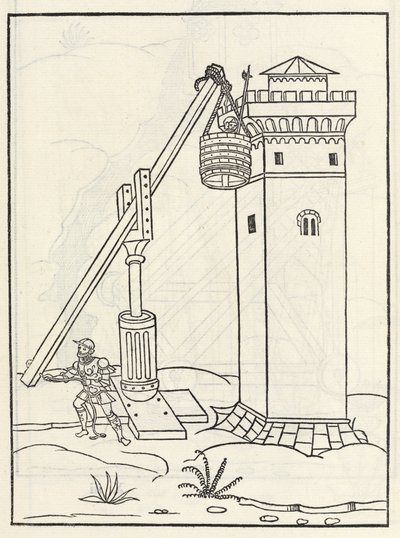 Mobile lift to assault a tower by Unbekannt