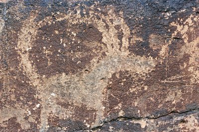 Mongolia, Gobi Desert, Rock Engraving by Benjamin Baud
