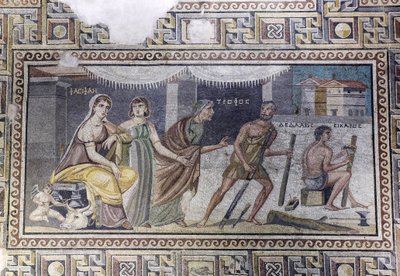 Mosaic, Pasiphae and Daedalus by Unbekannter Künstler