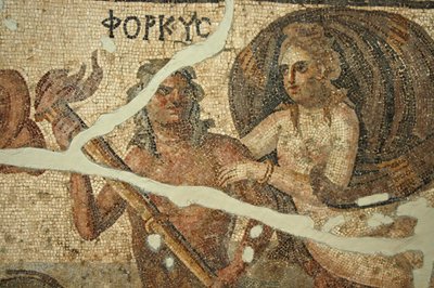 Mosaic of sea scene, Turkey by Unbekannt