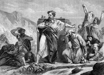 Moses Destroying the Golden Calf - Bible by Unbekannter Künstler