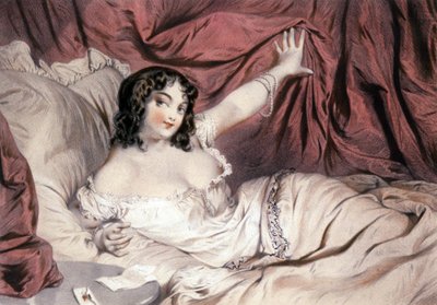 Naked Woman on Bed by Unbekannter Künstler