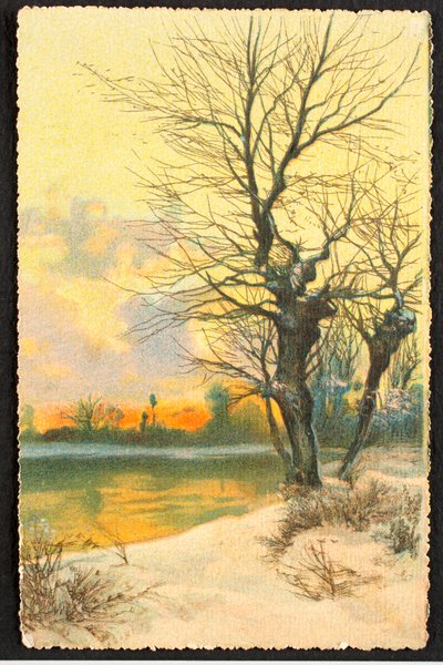 Old postcard / Winter Landscape by Unbekannt