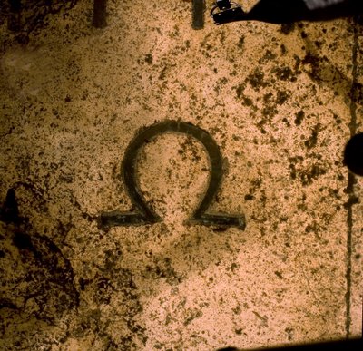 Omega symbol on the Augustus Sundial by Unbekannt