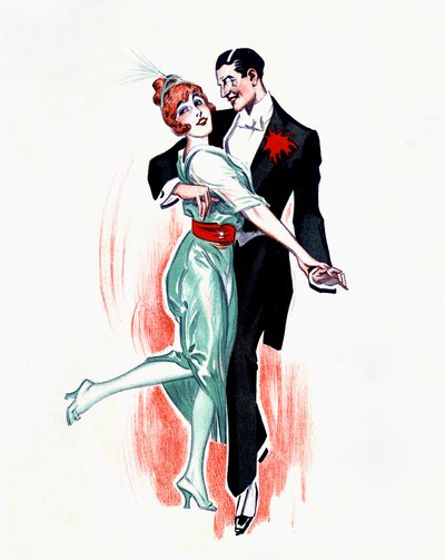 One-step - couple dancing by Unbekannter Künstler