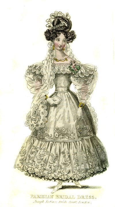 Parisian bridal dress from 1830 by Unbekannter Künstler