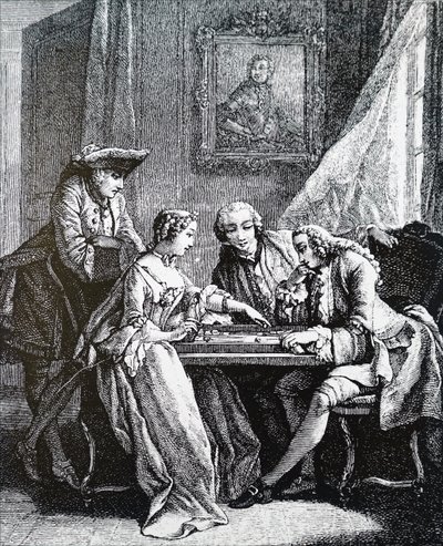 People playing Tric-Trac by Unbekannt