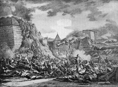 Russians under Potemkin storm Ochakiv by Unbekannter Künstler