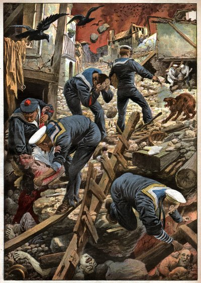 Earthquake in Sicily by Unbekannter Künstler