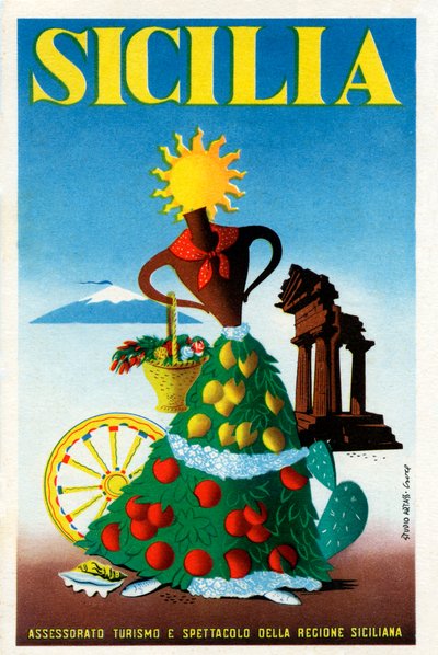 Sicily - tourism poster by Unbekannter Künstler