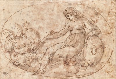 Seated Female Figure by Unbekannter Künstler