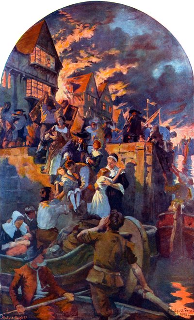 The Great Fire of London by Unbekannter Künstler