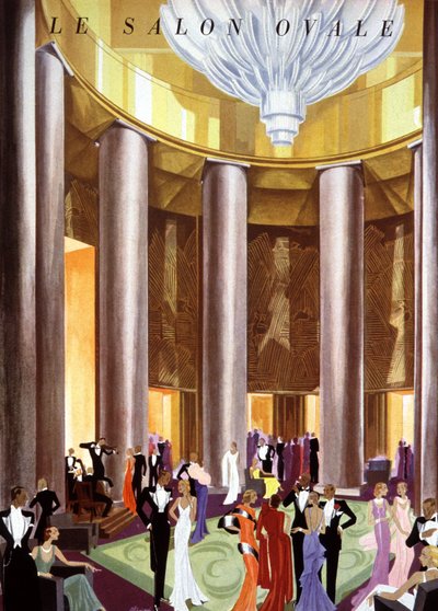 The Oval Lounge of the Atlantic Liner by Unbekannter Künstler
