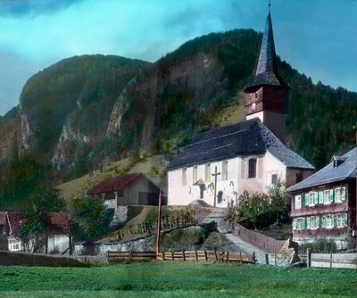 The town of Reuthe near Bregenz by Unbekannter Künstler
