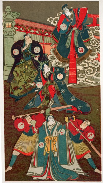 Theater Scene, Samurai Fights by Unbekannter Künstler