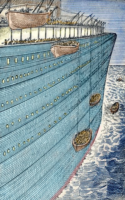 Titanic disaster, the boats set sail by Unbekannter Künstler