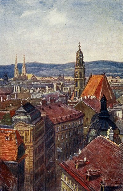 Vienna, Austria: Rooftop view of towers by Unbekannter Künstler