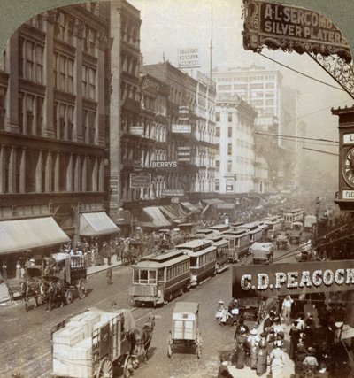 State Street, Chicago, Illinois, USA, 1908 by Underwood and Underwood