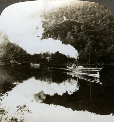 Steam yacht on Loch Katrine, Scotland by Underwood and Underwood