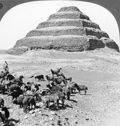 The Pyramid of Sakkarah, Egypt, 1905 by Underwood and Underwood