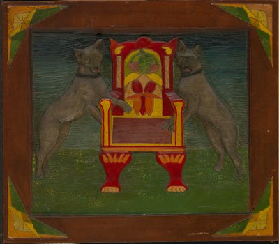 Emblematic Panel with Two Dogs and Throne by Unidentified