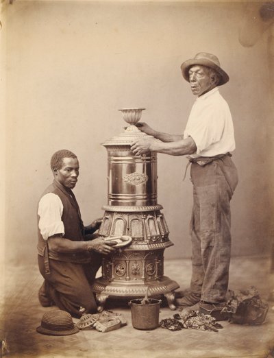 Two Workmen Polishing a Stove by Unidentified