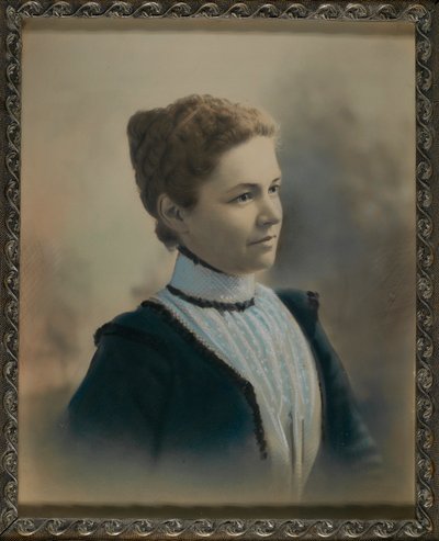 Young Woman Wearing White Lace Shirtwaist by Unidentified