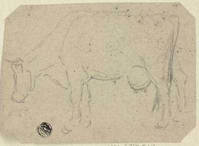 Cow Grazing; Head of an Animal by Unknown