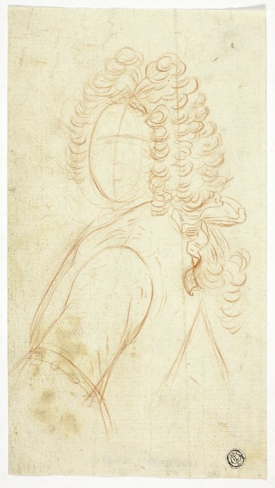 Half-Length Sketch of Gentleman Wearing Wig by Unknown