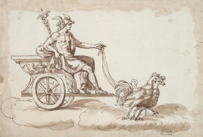 Mercury in a Chariot Drawn by Roosters by Unknown