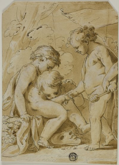 Putti Bacchanale by Unknown